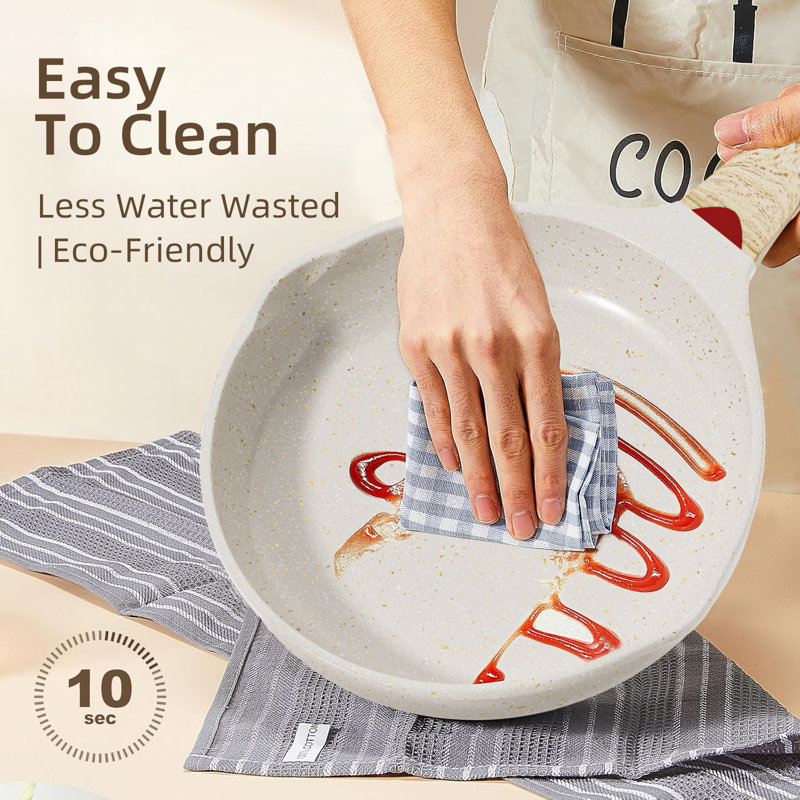 Panset9506 Aluminum Non-Stick Frying Pan Set, Beige