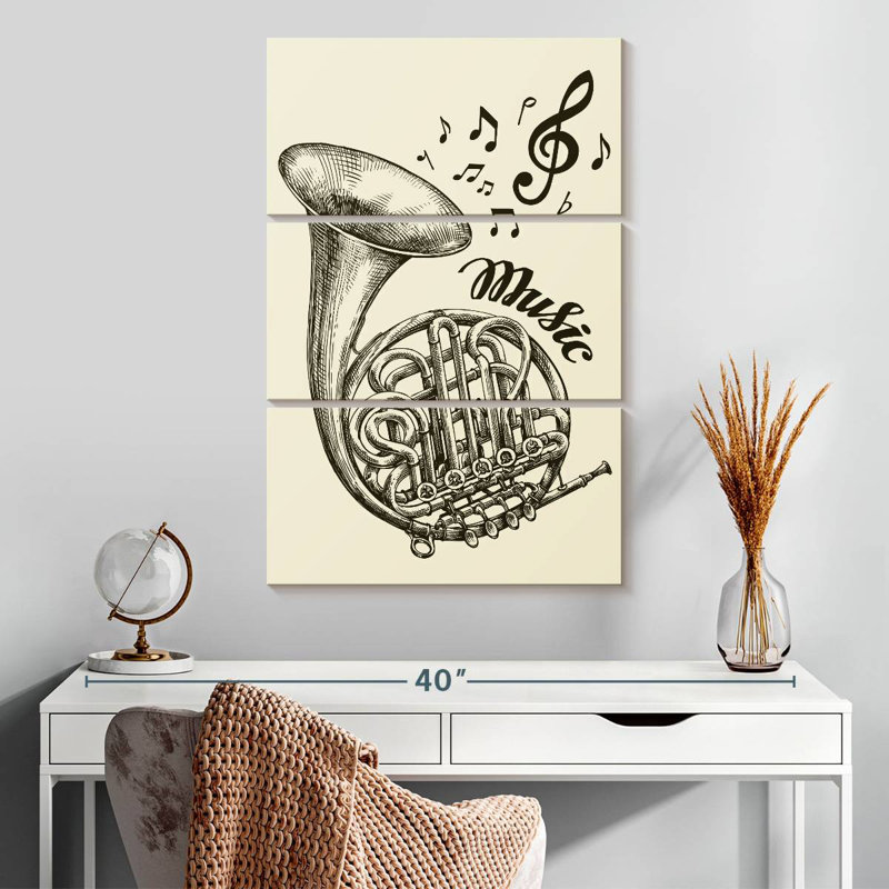 Abarca, cor français, musique, H 32 po x l 20 po