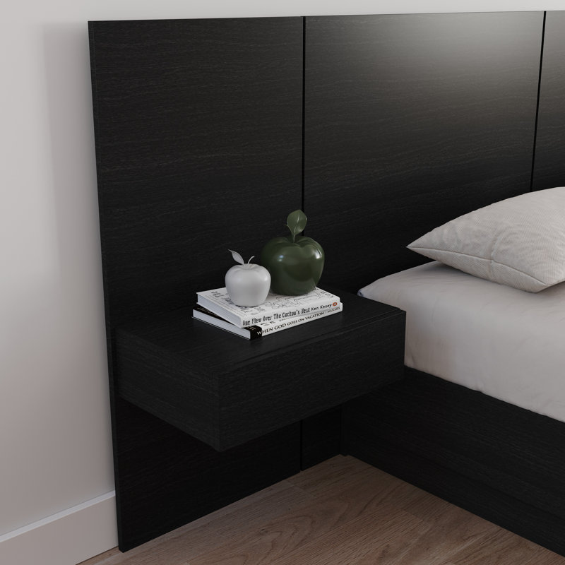 Panneau d'extension de table de chevet flottant, Black