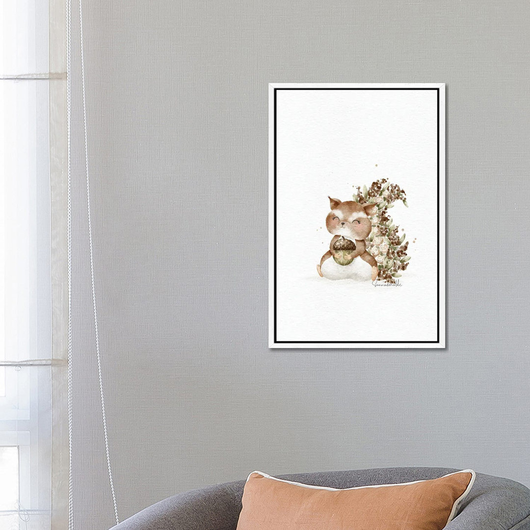 Florales Eichhörnchen von Sanna Sjöström - Galerie-verpackte Leinwand Giclée auf Leinwand