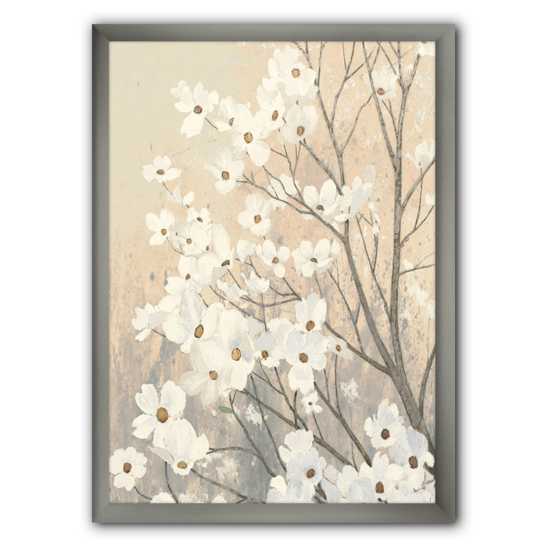 « brun onns fleurs »-cadre photo imprimé sur toile, H 46 po x l 36 po x P 1,5 po, Cadre argenté