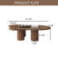 Table basse 47,24 po Mid Century