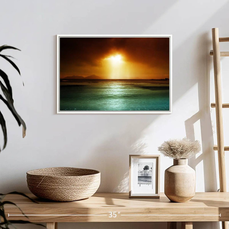 Ciel de La Digue, Seychelles, Cadre flottant blanc, 19 po x 13 po