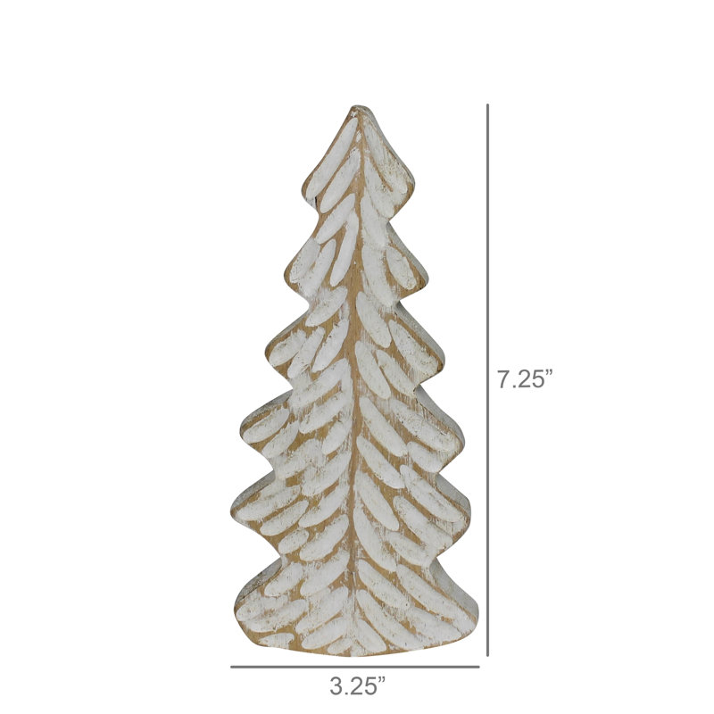 Arbre de Noël, bois - moyen, H 7,25 po x l 1,25 po x P 3,25 po