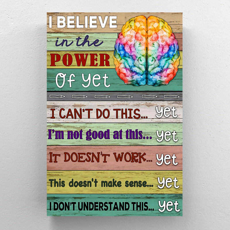 «Colorful Brain - I Believe In The Power Of Encore», reproduction d'art graphique sur toile tendue 1 pièce
