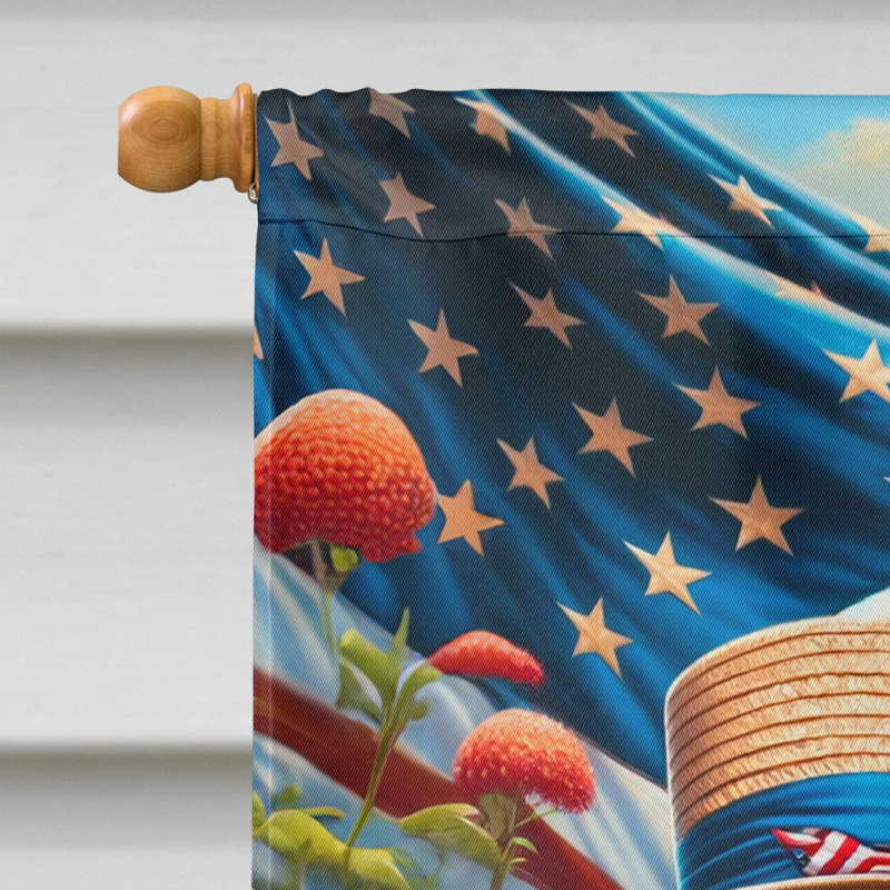 Drapeau «All American House», Étoile bleue / rayure rouge Sheltie