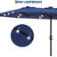 4.5m Double-Sided Outdoor Patio Solar LED Umbrella with Base, Crank-Operated Large Sun Shade for Backyard Garden Dining for 2 to 8 Guests