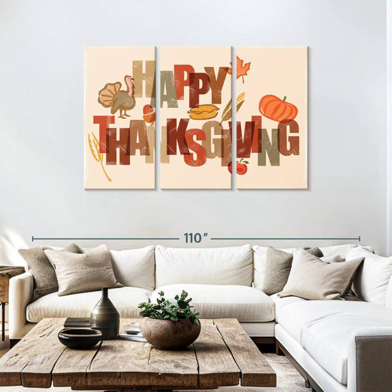 Icônes Lelend Happy Thanksgiving, H 48 po x l 74 po