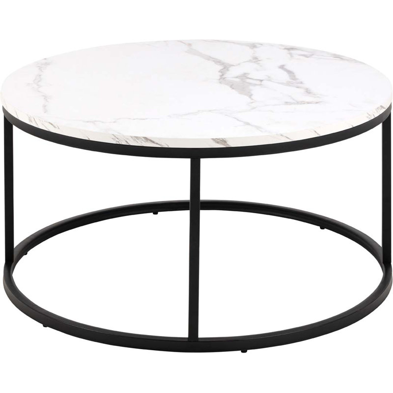 Luitgard Frame Coffee Table with Storage, White marble