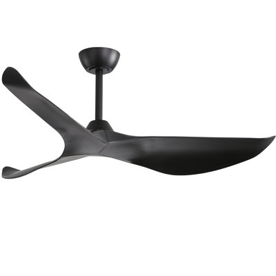 Kemp 52" 3 -ABS-Blade Propeller Modern Ceiling Fans no Light and with Remote Control