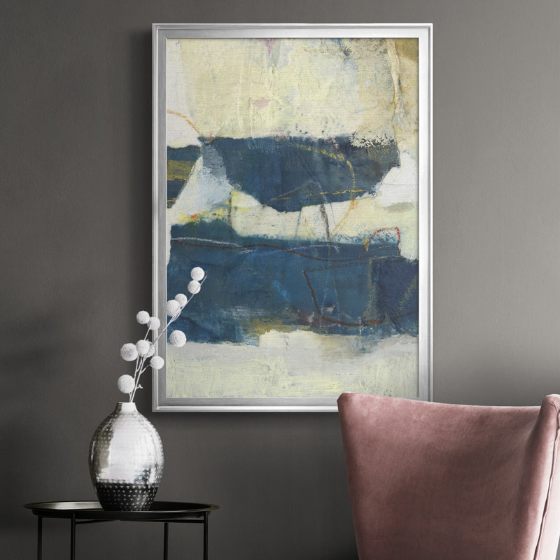 Toile encadrée de qualité supérieure Fraickel IV - prête à être accrochée, Argent, H 42,5 po x l 30,5 po x P 1 po
