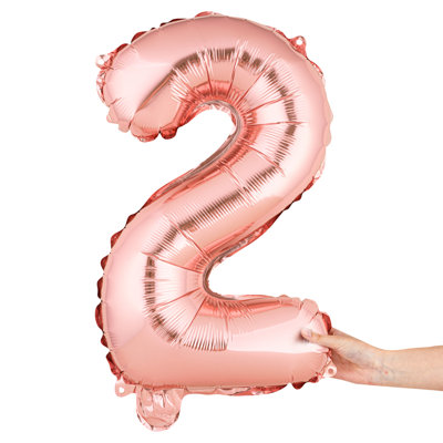 Restaurantware Balloon 1 Pack of Mylar Hanging Reusable Self-Sealing Balloons Party Decoration Number 2 Durable for Birthday, Wedding, Graduation