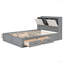 Lit plateforme en bois avec tête de lit avec rangement, tablettes et 2 tiroirs-934454941-934454930