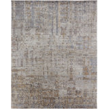 Abstract Area Rug in Gray