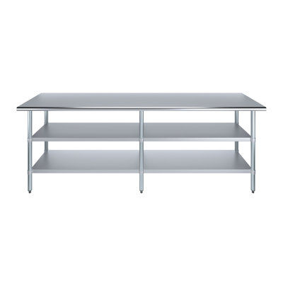 Stainless Steel Work Table with 2 Shelves