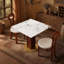 Rock Plaque de roche carrée de 850 mm, bureau Pandora de 12 mm, pilier en noyer, base de quincaillerie dorée, table de cuisine pour 2 personnes pour un petit espace, capacité de poids de 150 lb (seulement la table de Négociation)-779760988