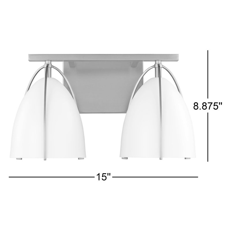 Norman Satin Brass Dual-Light Dimmable Vanity Wall Sconce