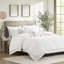 Édredon double / grand double - 100% coton avec attrayant capitonnage en chenille 3D 2 taies décoratives Magnifique bourre surdimensionnée lavable à la machine-128135452-128135451