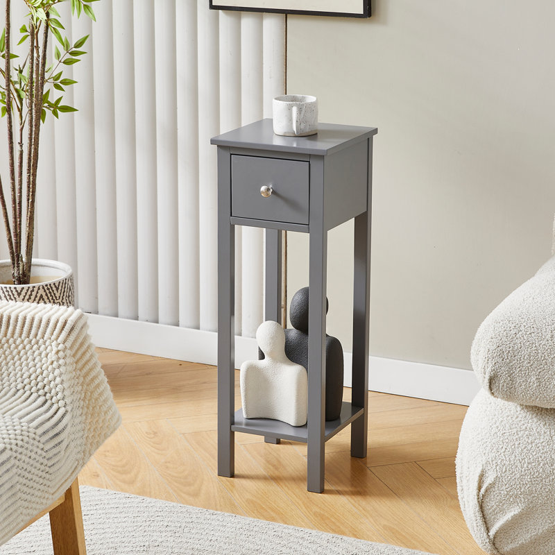 25cm W Manufactured Wood Bedside Table, Grey