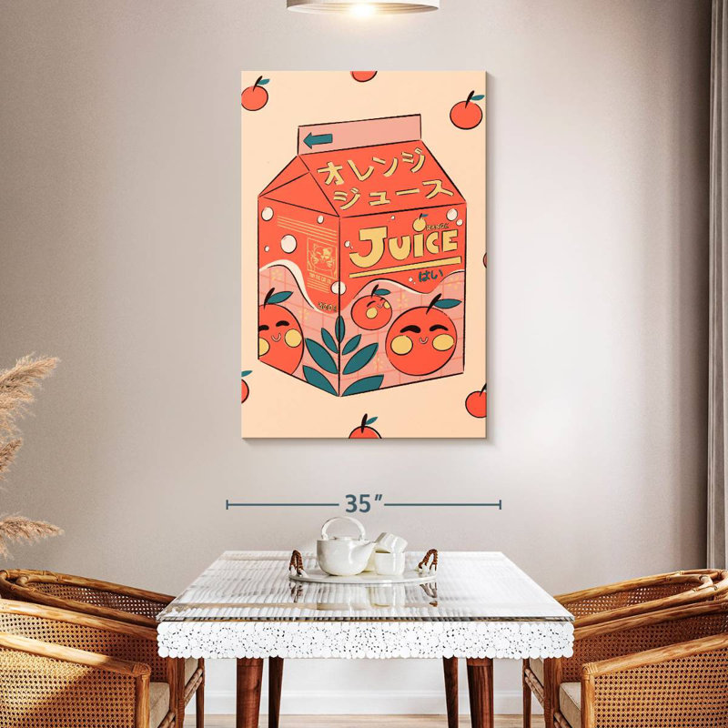 Yarlin Orange Juice Box, 48" H x 32" W