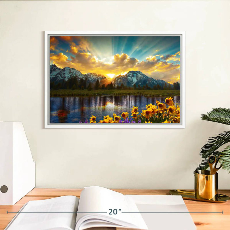 Grand Teton, Cadre flottant blanc, 13 po x 9 po