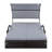 Outdoor Steel Frame Sun Lounger with Adjustable Backrest,Patio Double Sunbed with Hidden Side Table and Arched Armrests,Suitable for Patio Pool Deck,Garden,Backyard-129101119