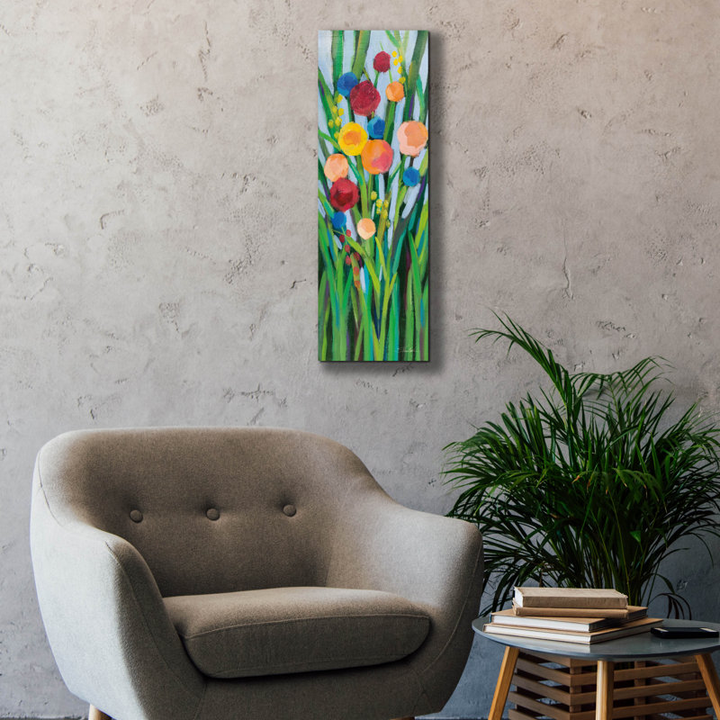 «Epic Graffiti 'Flowers In May 1» par Silvia Vassileva, art mural sur toile, 12 po x 36 po