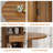 47" Round Dining Table for 4-6, Kitchen Table with 2-Layer Storage Shelf and a Drawer, Farmhouse Circle Dinner Table for Dining Room, Kitchen, Living Room, Walnut (Table Only)-1942175646