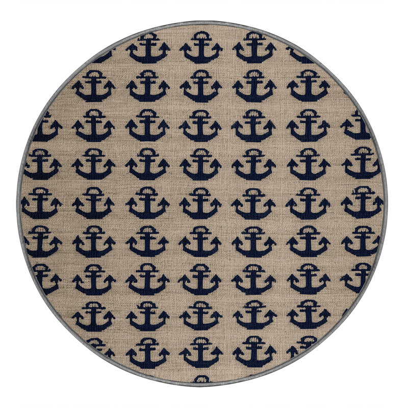  Tapis nautique lavable Anchor Designs, Rond 3 pi