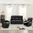 3 Pcs Leather Recliner Sofa Set With Swivel Massage Chair