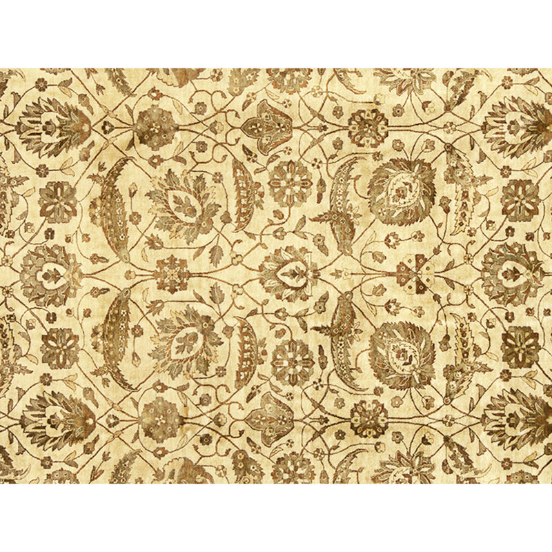 Hand Knotted Wool Area Rug in Beige