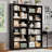 70.8" H 6 Tier Double Wide Freestanding Bookshelf Black Bookcase with Open Display Storage for Bedroom Living Room Home -875908822-874493540