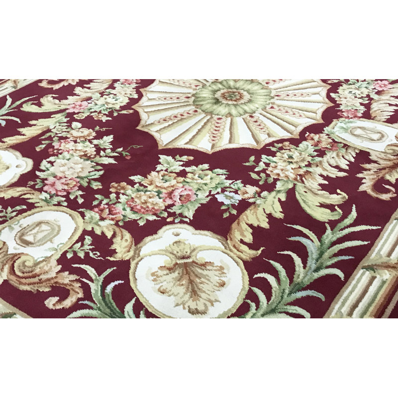 Hand-Knotted High-Quality Red Ivory Area Rug