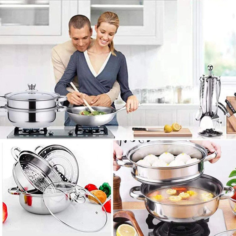 5 Tier Stainless Steel Steam Cooker Steamer Set Pan Cook Pot with