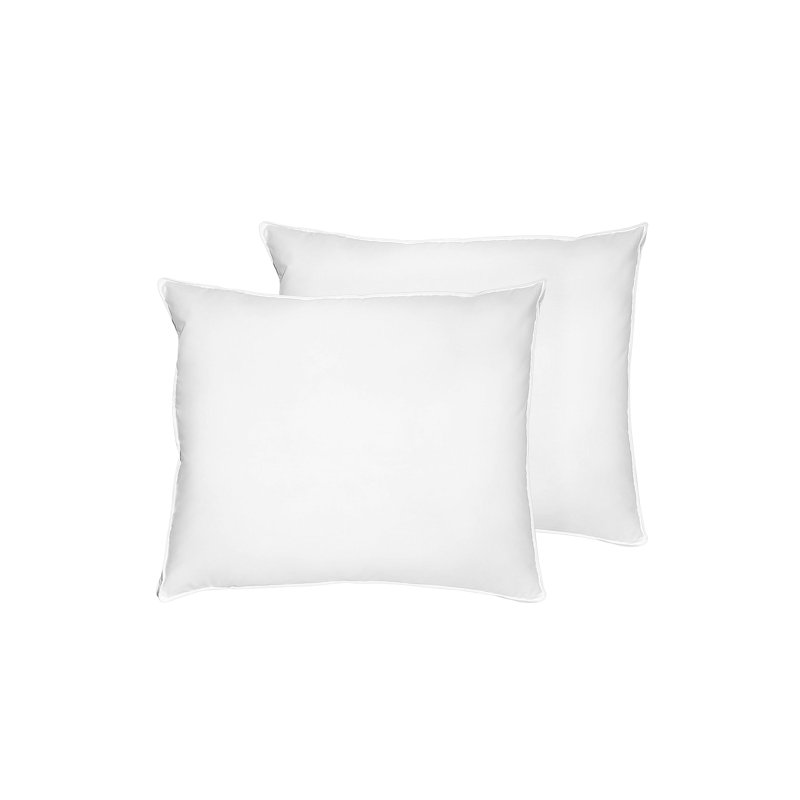 O'Hara Set of 2 Bed Feather & Down Medium Support Pillow, 50cm H x 60cm W x 10cm D