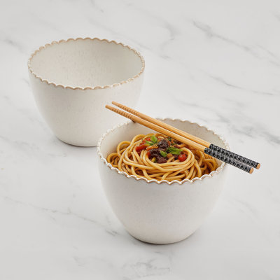 Pfaltzgraff Set of 2 Scalloped Noodle Bowls