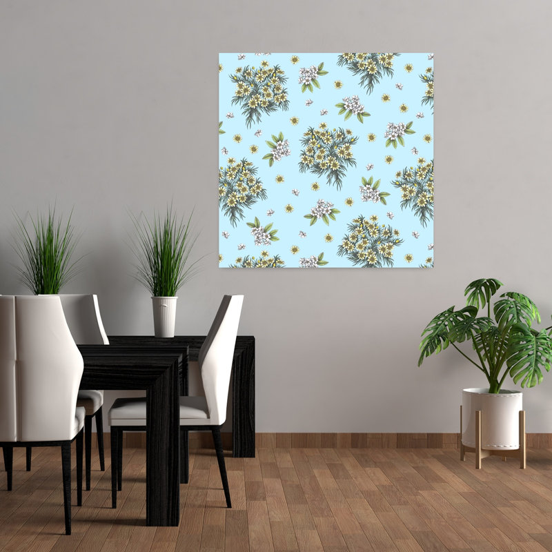 Art contemporain rétro, art floral rétro, H 36 po x l 36 po