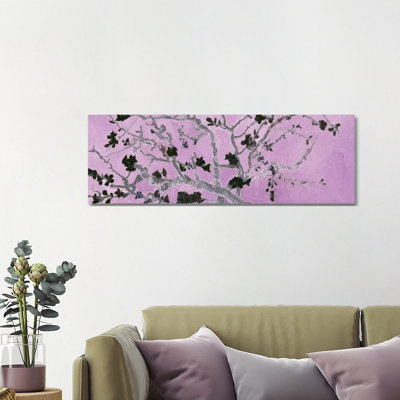 Almond Blossom On Lilac by Vincent Van Gogh - Wrapped Canvas Panoramic Painting