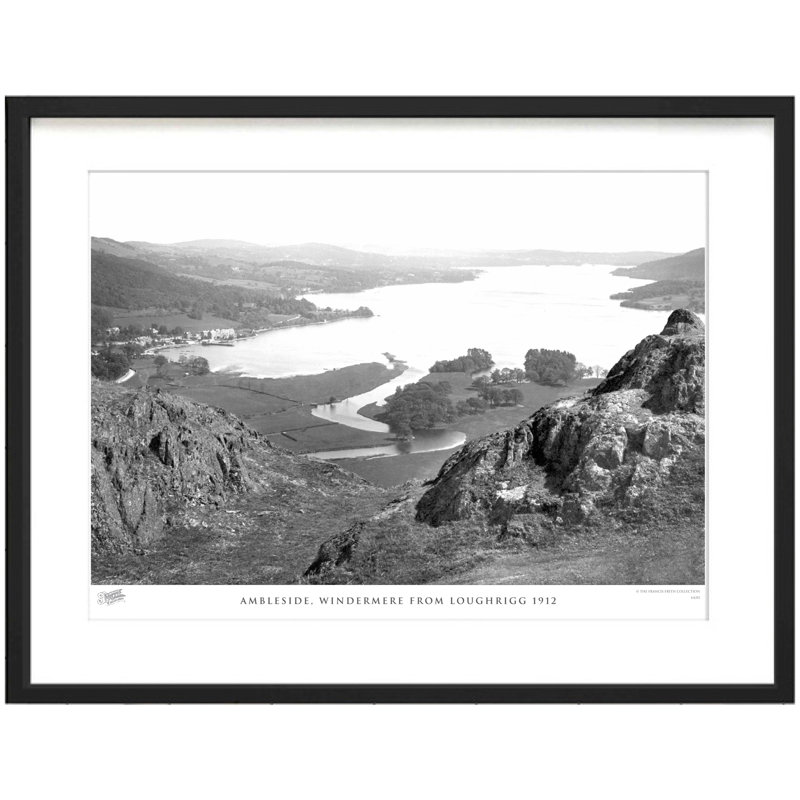 Ambleside, Windermere From Loughrigg 1912 by Francis Frith - Single Picture Frame Print, 45cm H x 60cm W x 2.3cm D