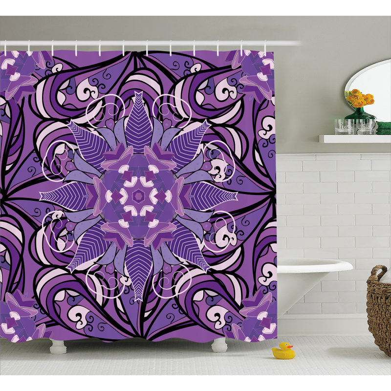Rideau de douche simple mandala mehndi inde, l 69 po x L 75 po