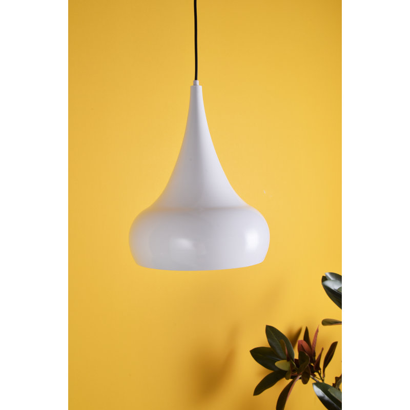 Beaudry 1 - Light Single Pendant, White, 15" H x 11.5" W x 11.5" D