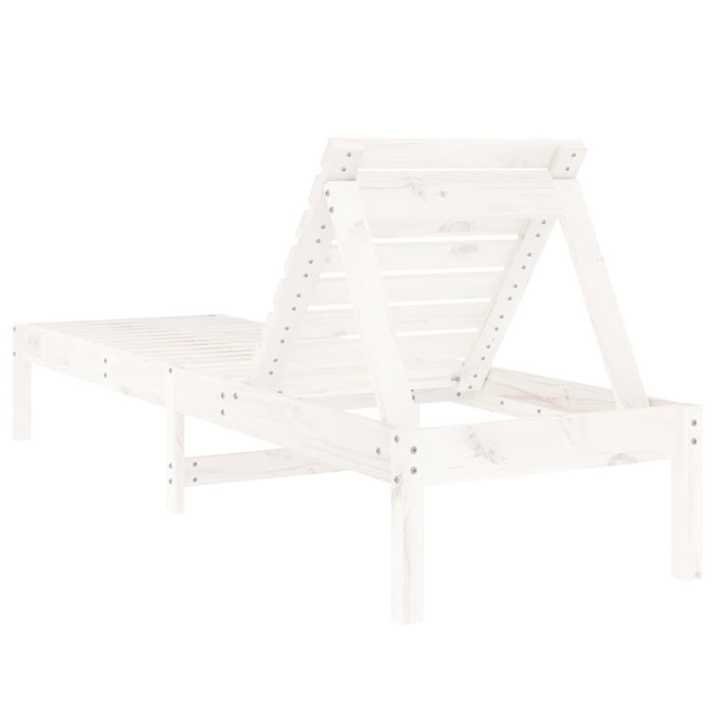 Adoniram 199.5cm Long Reclining Pine Double Chaise, White, 2