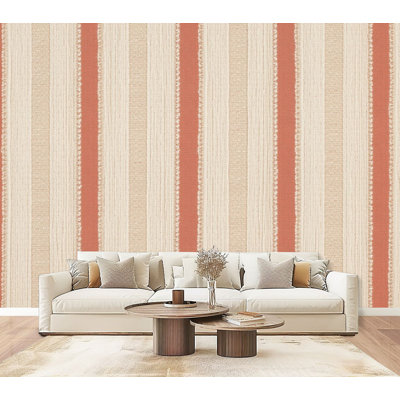 Papier peint rayé pelez et collez, fleurs de cerisier texturées, petit couloir en bois, panneau mural en bois H 69 po x l 96 po, papier peint amovible en PVC, adhésif pour chambre à coucher, bureau à domicile