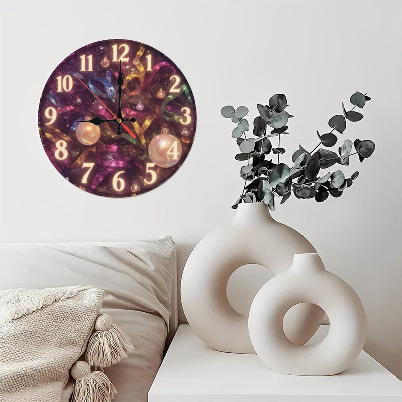 Nouvel An-Horloge-Banderoles-Ornements