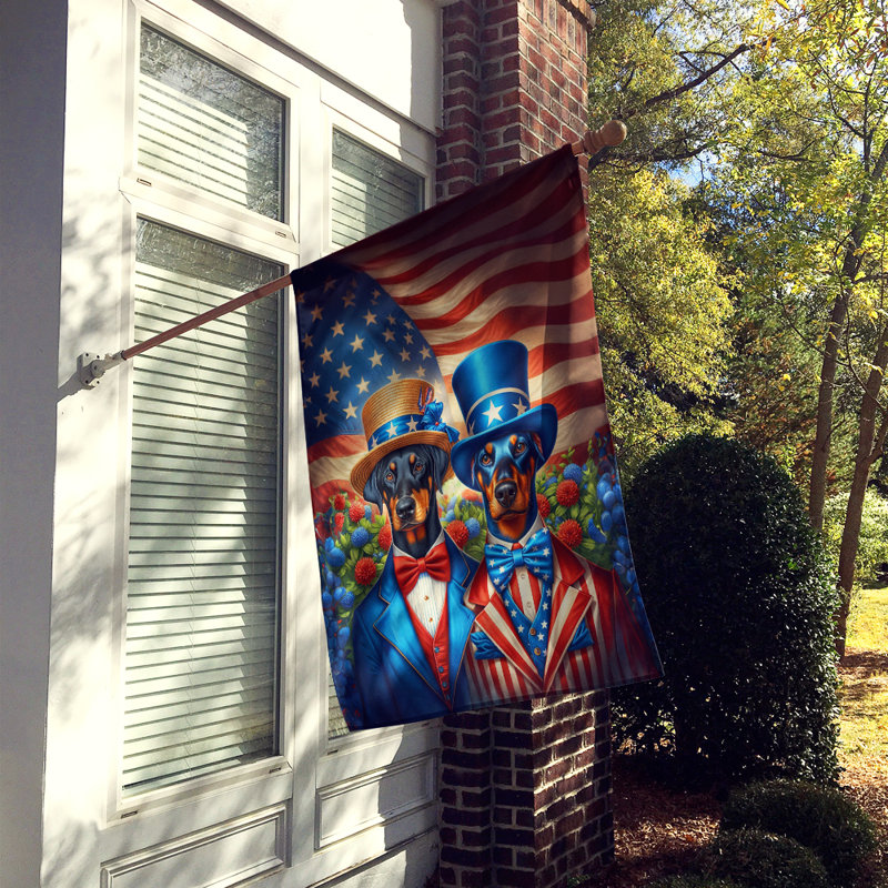 Drapeau «All American House», Doberman pinscher bleu