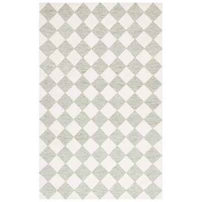 Ebony Hand Tufted Wool Pile Checkered Rug