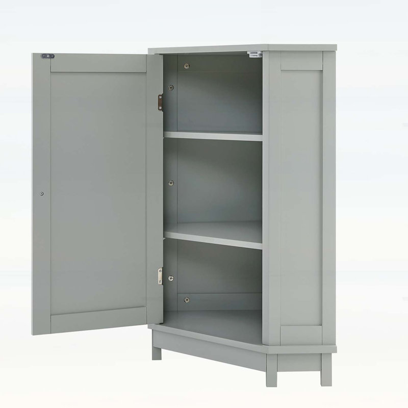 Armoire de rangement d'angle avec tablettes réglables, Gray