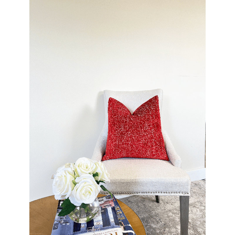  Housse de coussin en chenille, H 22 po x l 22 po, Canneberge