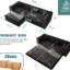 Canapé gain de place 3 places en 1, gris foncé, capitonné, finitions dorées, 4 coussins inclus, beige, élégant 21 cm, pour salon