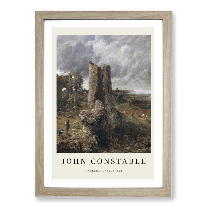 Hadleigh Castle by John Constable - 1 Piece Single Picture Frame Wall Art, 48cm H x 36cm W x 2cm D, Oak Framed